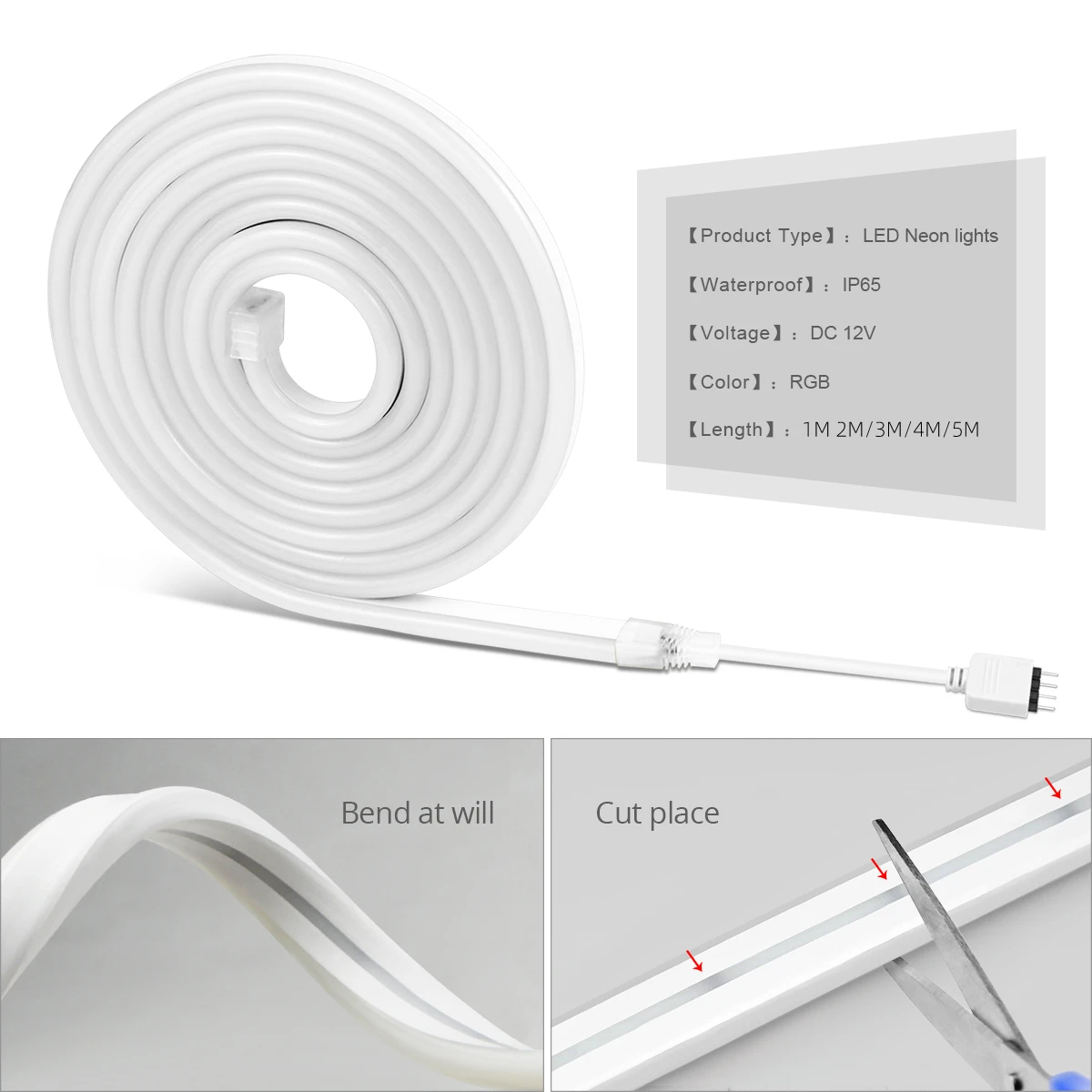 Bluetooth RGB światło neonowe LED 12V Tuya inteligentny dom Wifi elastyczny pasek ledowy pokój dziecięcy ściana urodziny dekoracje ślubne noc