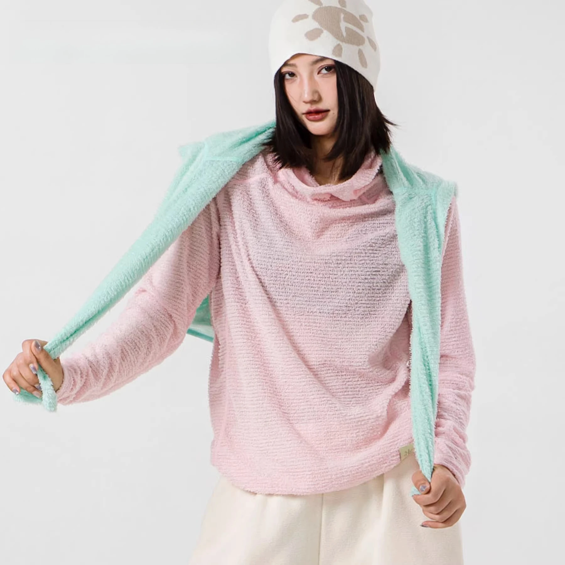 Women's Long Sleeve Thermal Fleece Hoodie Slim Fit Anti-Static Warm Base Layer Top Outdoor Sports