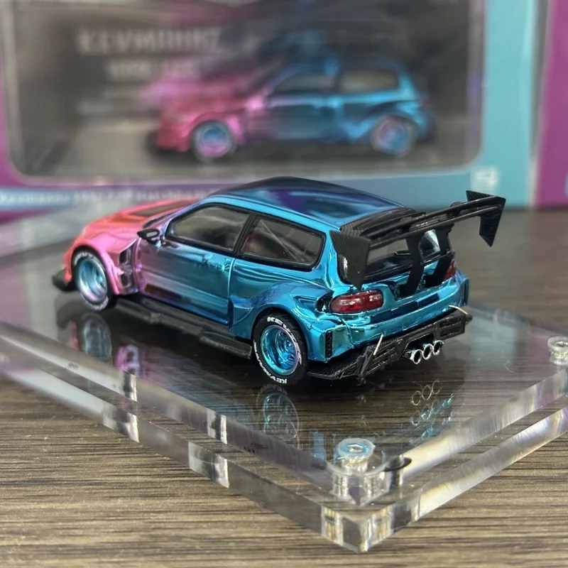 新入荷 Dcm 1:64 ホンダ シビック EG6 Hec 限定版 スタック改造車 合金 ミニチュア ダイキャスト オーナメント カスタム おもちゃ