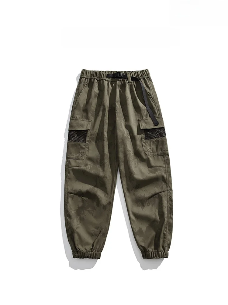 

Свободные мужские брюки для спецодежды с манжетами, уличные походные брюки для альпинизма, дышащие молодежные брюки из полиэфирного волокна