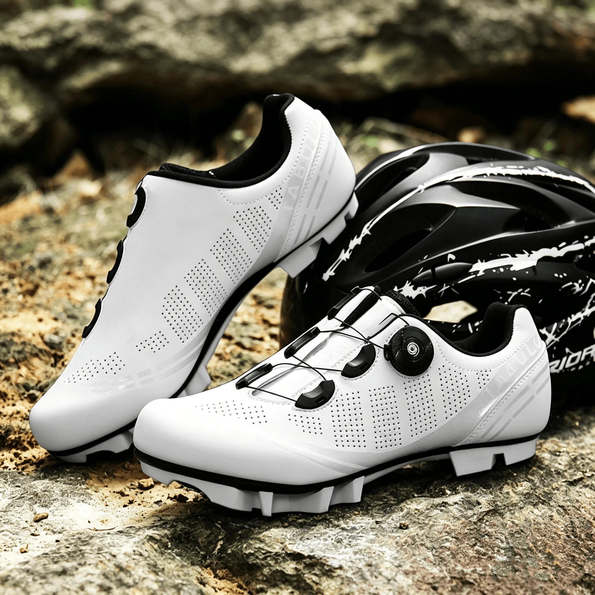 

Men's Road Cycling Shoes Breathable Self-Locking Bike Shoes SPD Compatible Bicycle Sneakers for Outdoor Riding