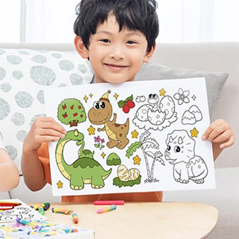 Coloring Paper Roll Graffiti Scroll Paper-cut Drawing Roll DIY Color Filling Paper for Kids Painting Paper 3 Meters