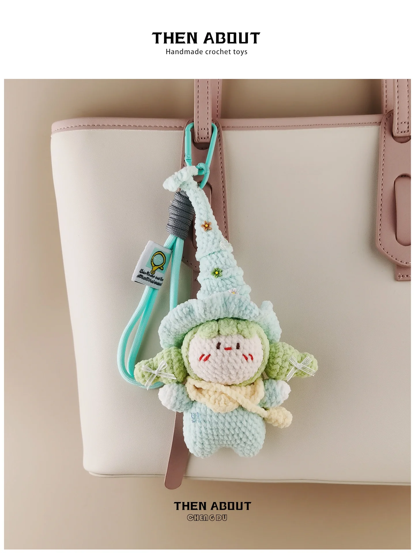 Thenabout Elf Dumpling Doll Pendant Bag Keychain High-End Gift Cartoon Image Character Soft Plush Bag Accessory