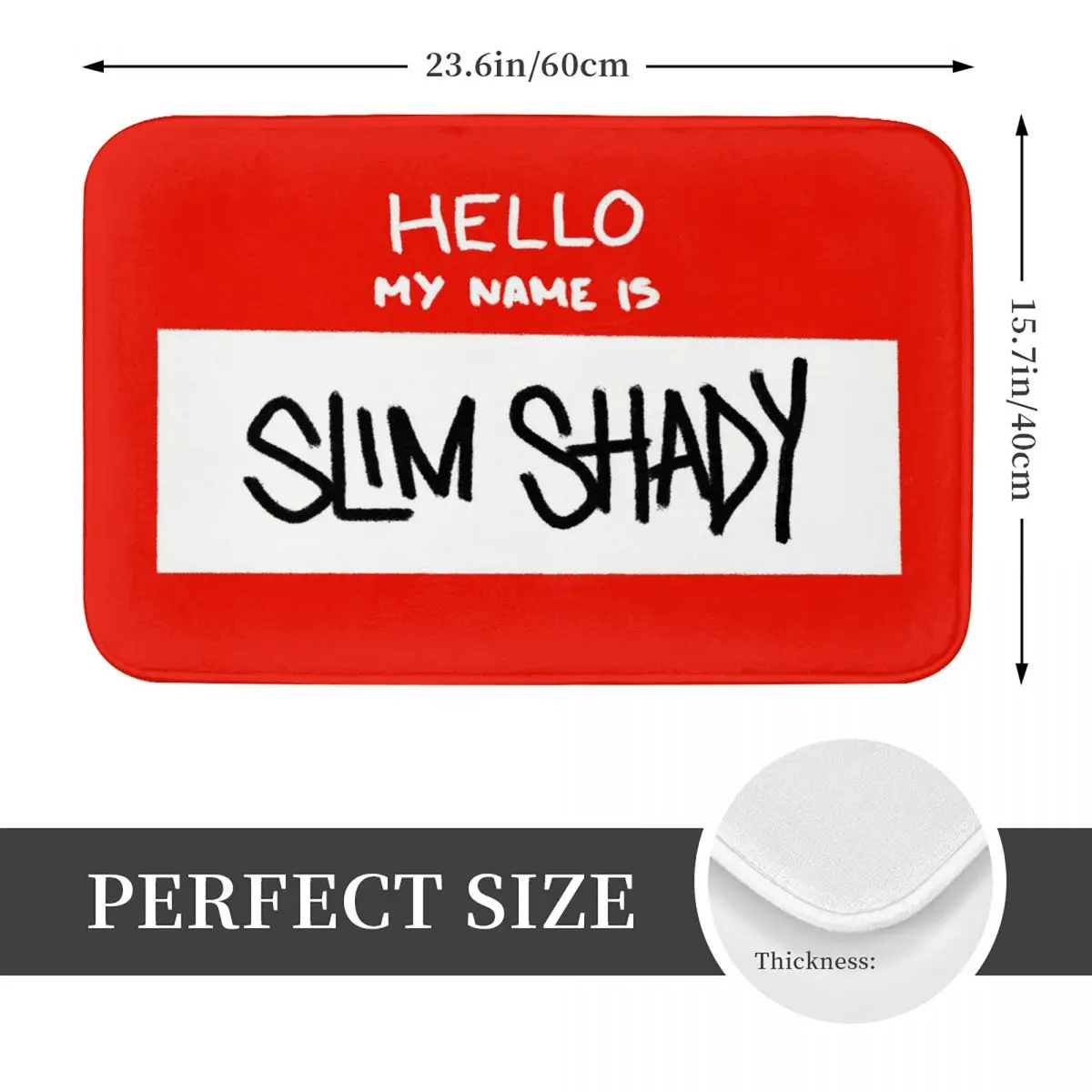 Hello My Name Is Slim Shady Eminem Anti-slip Doormat Floor Mat Antiwear Carpet Rug for Kitchen Entrance Home Bedroom Footpad Mat