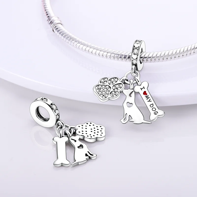 925 argent mode appareil photo Animal coeur fleur perles breloque pour Pandora Bracelet Original bricolage fabrication de bijoux pour femmes