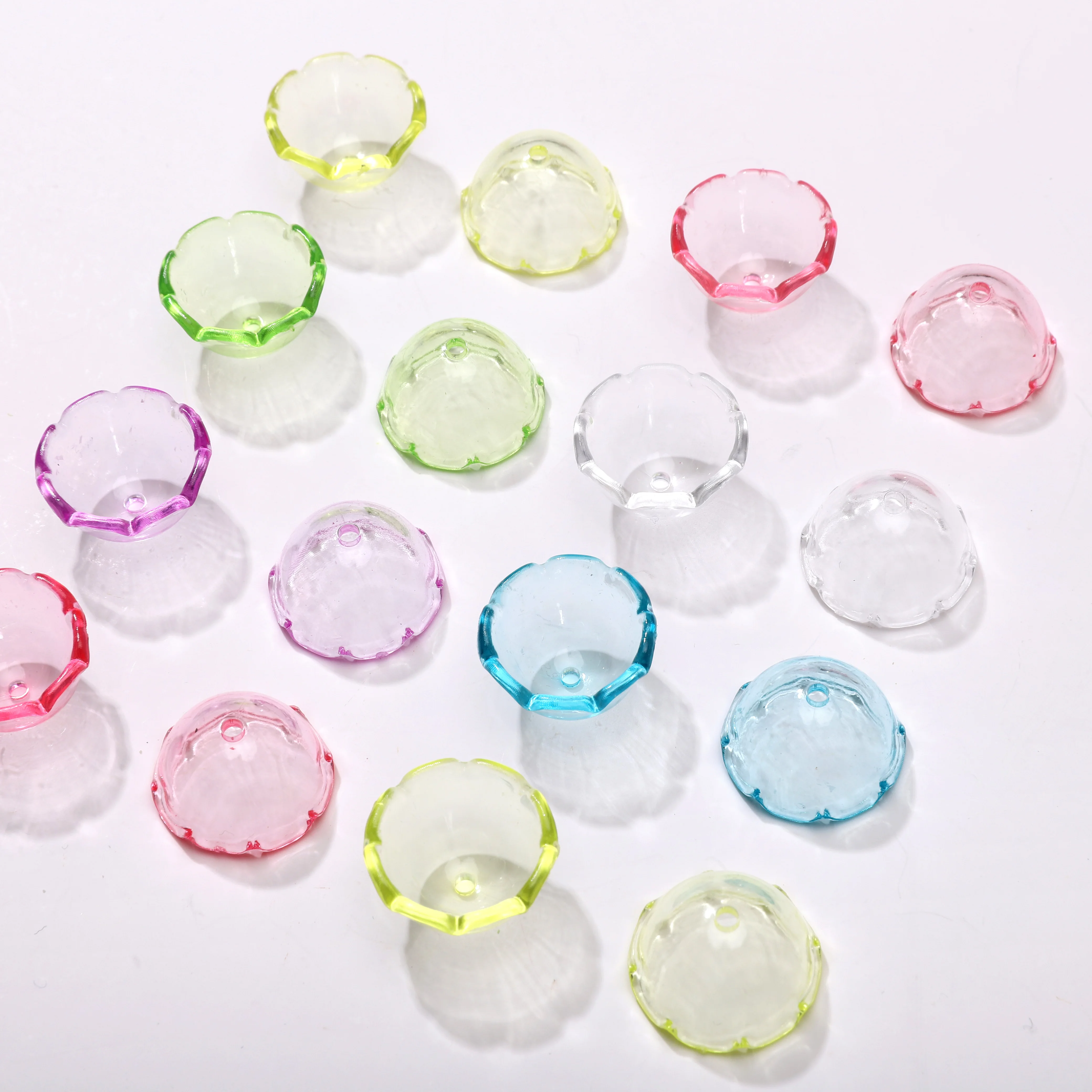5/10Pcs Acrylic Colorful Caps Jellyfish Wind Bell Decorative Beads For Jewelry Making DIY Earrings Keychain Necklace Accessories