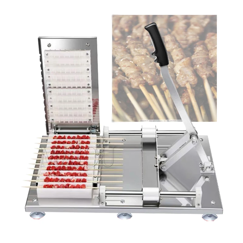 

Commercial Stainless Steel Barbecue Meat Skewer Machine Manual Meat Skewer Machine Stainless Steel Penetrator