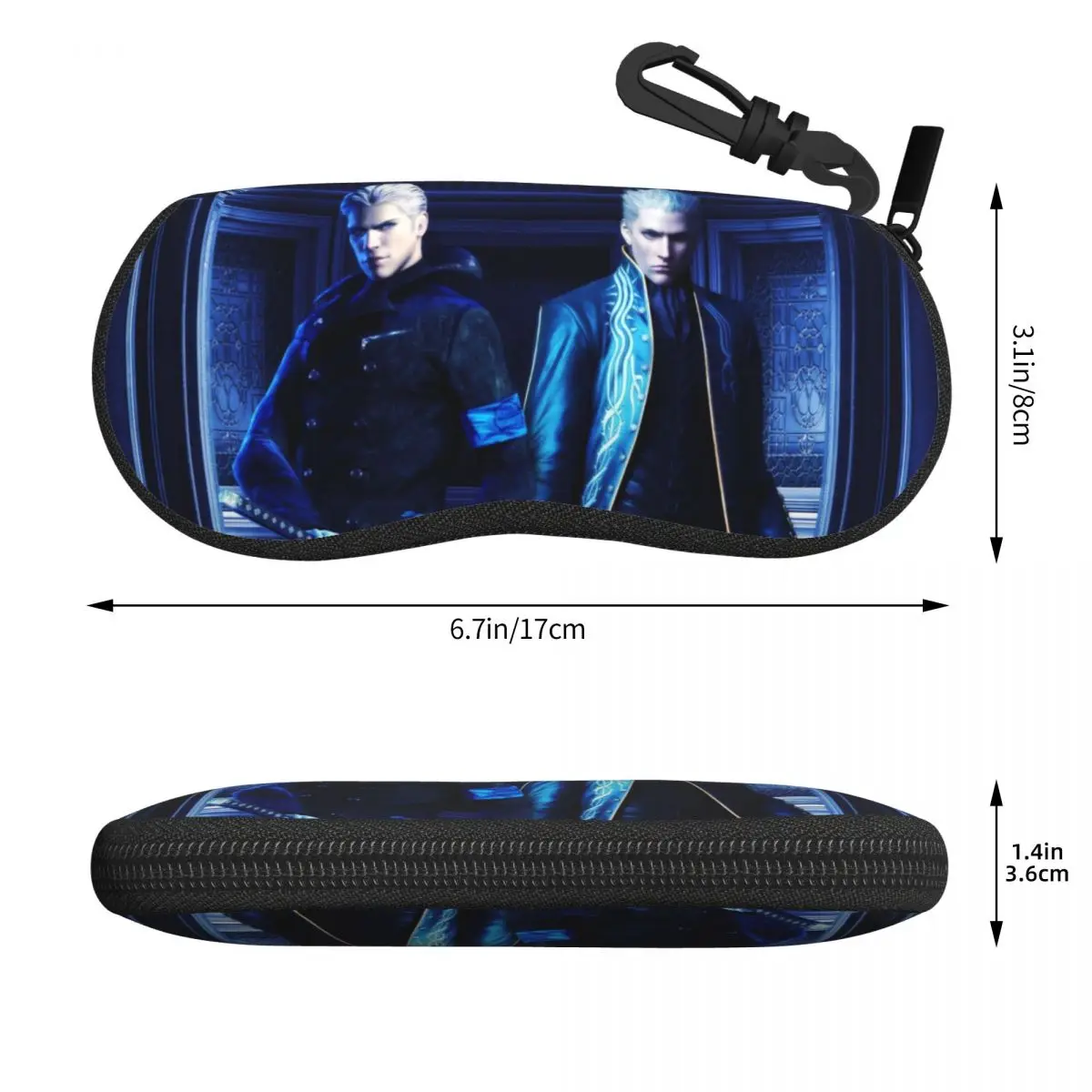 Vergil From The Devil May Cry Series Shell Glasses Case Protective Sunglasses Box Women Men Soft Eyeglass Bag Pouch