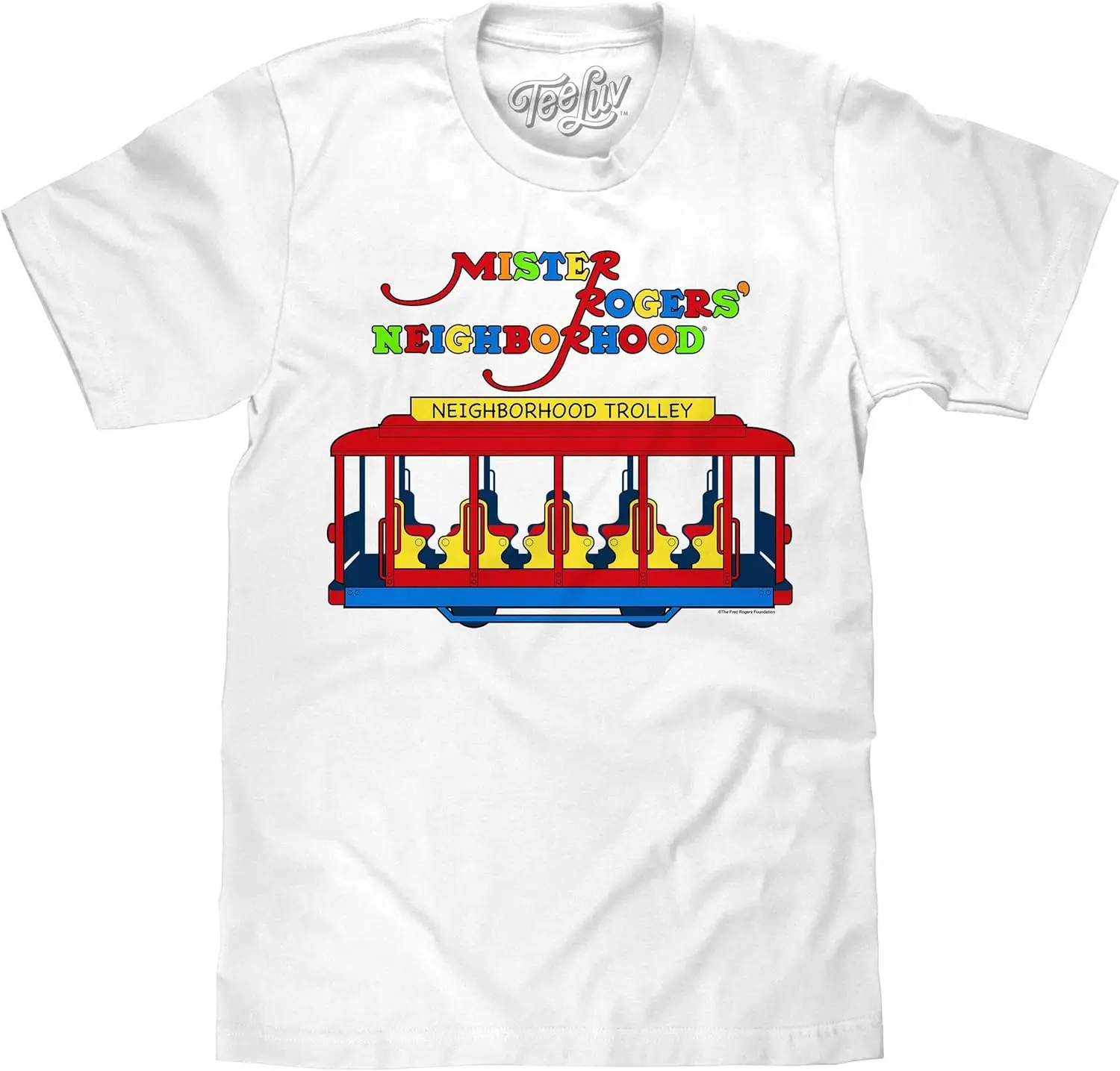 Tee Luv Men's Rogers Neighborhood Trolley Shirt - Mr Rogers Graphic Shirt