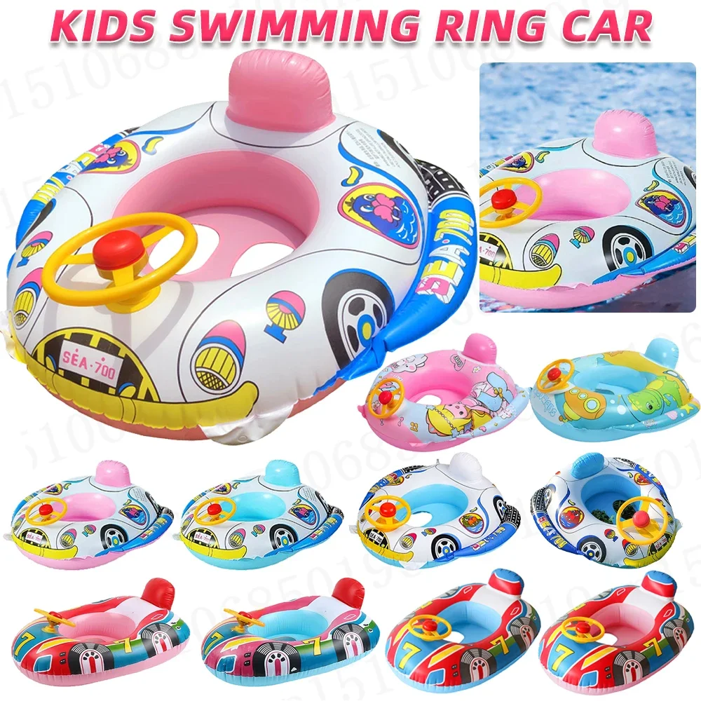 Flotador de Piscina para Bebés, Juguetes Inflables para Niños, Flotador de Piscina con Forma de Auto, Colchón de Aire, Accesorios para Fiestas en la Playa