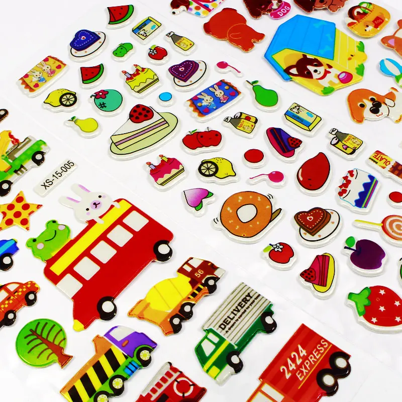 Kids Stickers 40 20 Different Sheets 3D Puffy Bulk Stickers for Girl Boy Birthday Gift Scrapbooking Teachers Animals Cartoon