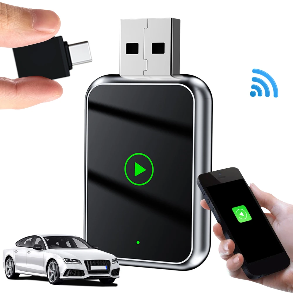 2 في 1 سيارة أندرويد السيارات دونغل التوصيل والتشغيل محول CarPlay اللاسلكي تحويل السلكية إلى اللاسلكية Carplay الصغيرة وصندوق السيارات آيفون