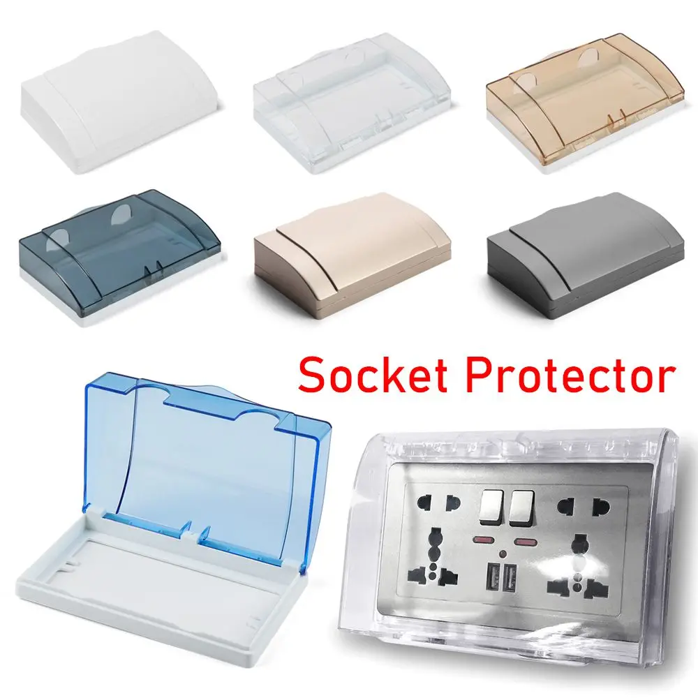 86 type Socket Protector Electric Plug Cover Switch protection Box Waterproof Double Sockets Power Outlet Splash Box