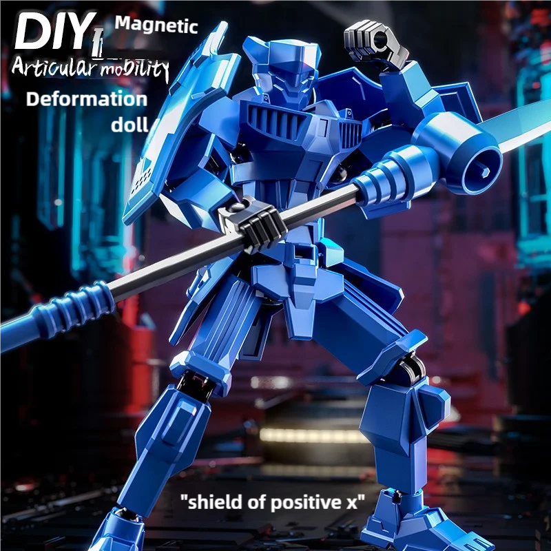 

Shield of Justice Lucky Doll Warrior 13 multi-jointed movable doll toy assembled deformation mecha model doll