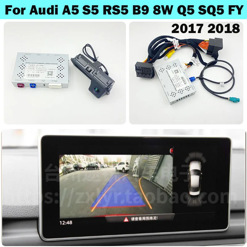 HICAMRUI Rear Reverse Backup Camera For Audi A5 S5 RS5 B9 8W Q5 SQ5 FY 2017 2018 2019 2020 Original screen Plug and play
