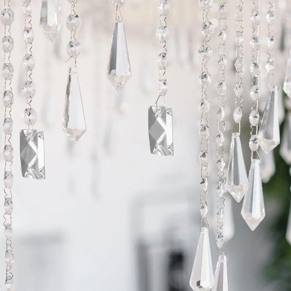 10 قطعة الخرز الاكريليك الصغيرة للحرف اليدوية واضح بريزم قلادة الشنق تركيب المصابيح اكسسوارات ديكور السقف DIY بها بنفسك مطرز الستار
