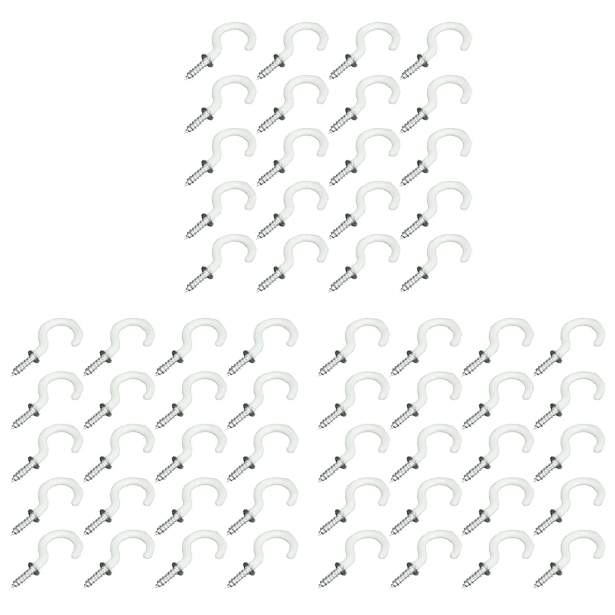 

A40T 60X PVC Coated Stainless Steel Screw In Cup Hooks Ring Plant Jewelry Hanger Holder Dining Bar Tool S