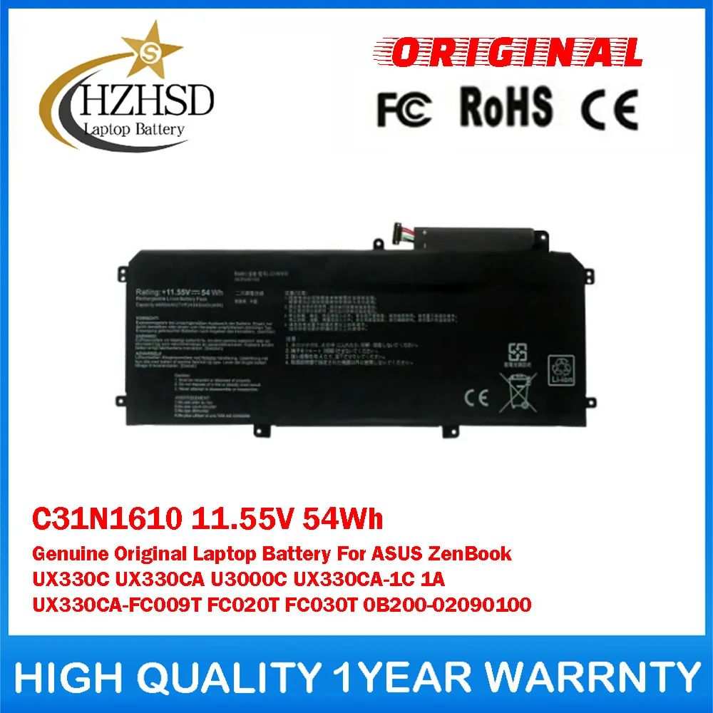 C31N1610 11.55V 54Wh Genuine Original Laptop Battery For ASUS ZenBook UX330C UX330CA U3000C UX330CA-1C 1A UX330CA-FC009T FC020T