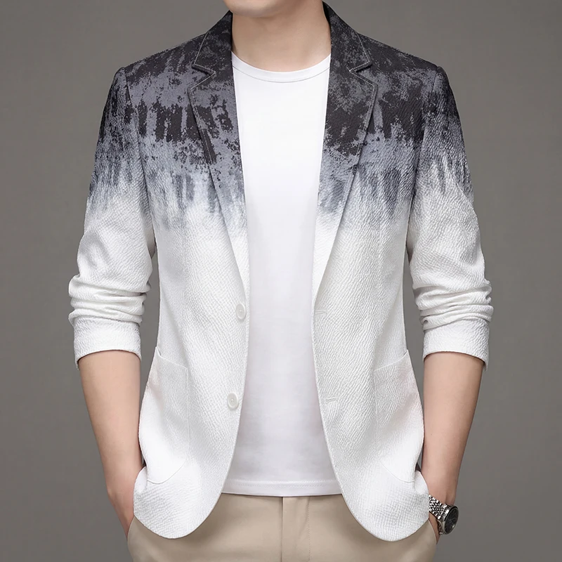 Men's Premium Blazer Top Spring New Summer Gradient Cool Business Casual Sun Protection Jacket Minimalist Office Urban Wear