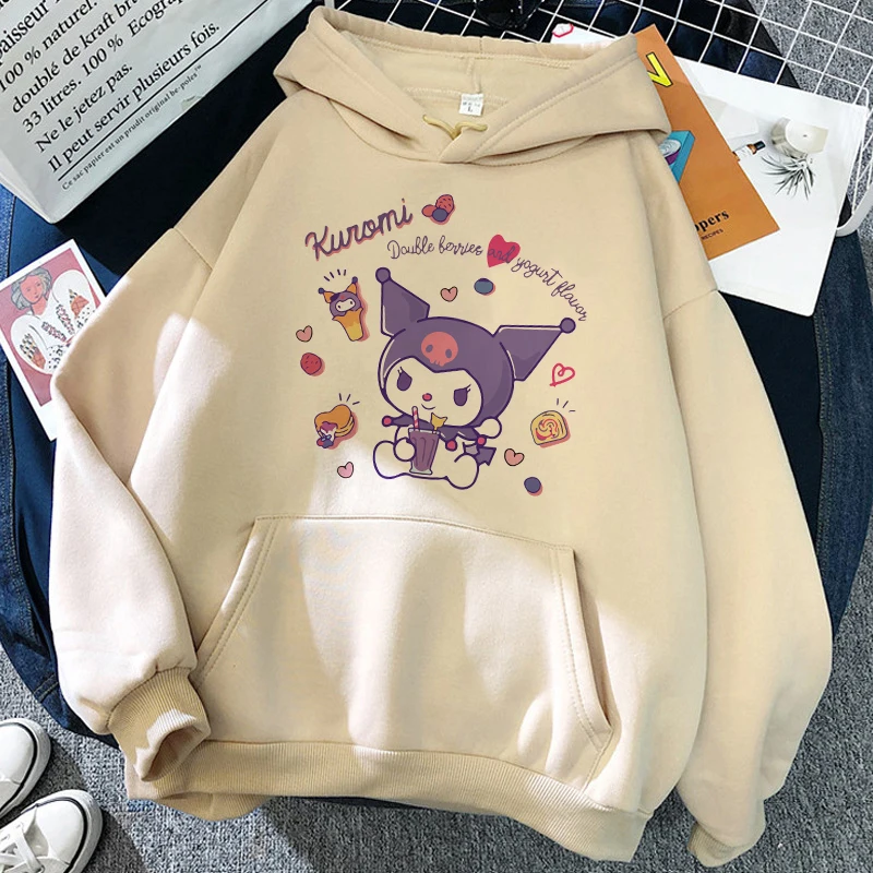 

Gothic Sweatshirts Fashion Clothes Kuromi Hoodie Sanrio Kuromi Women Manga Sweatshirt Harajuku Female Hoodies Hoody