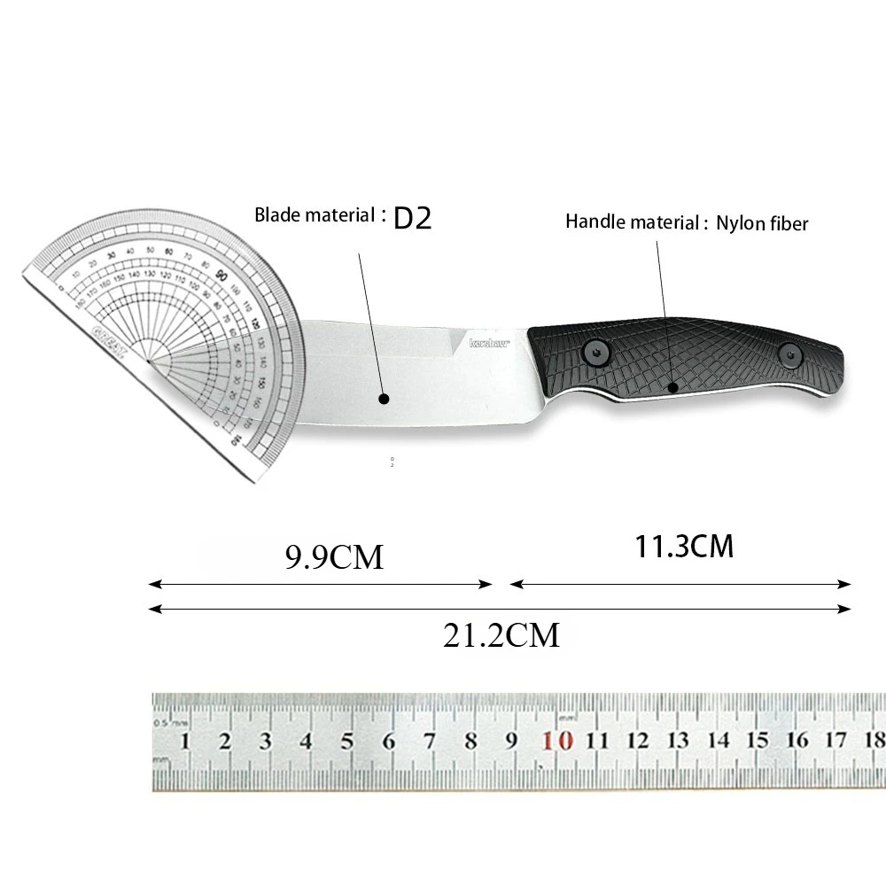 KS 1083 Outdoor Fixed Blade Straight Knife, High Quality 440C Steel Blade, Portable Multi-functional Tools for Outdoor Survival