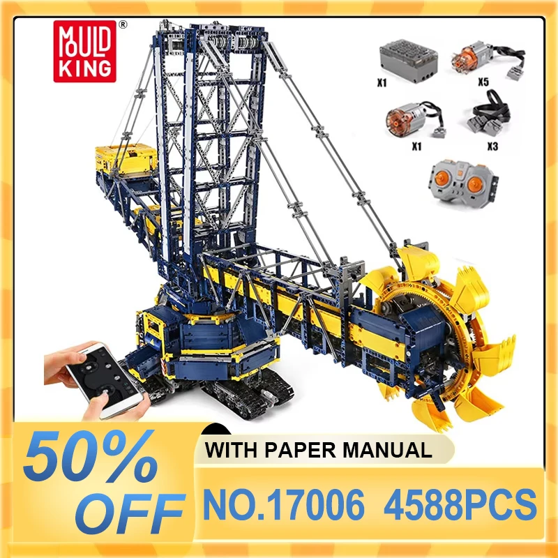 

MOULD KING 17006 Technical Bucket Wheel Excavator Model Building Blocks RC Truck Racing Car Bricks Toys Christmas Gift For Kids