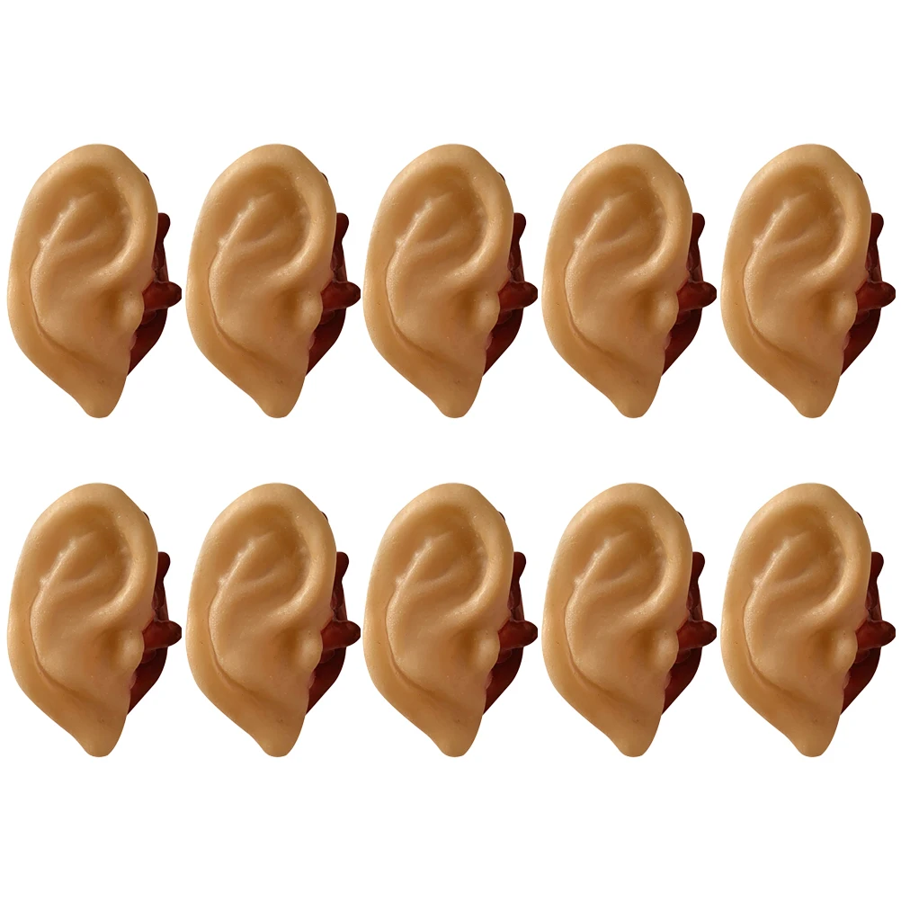 

10 pcs Simulation Human Organs Halloween Decorative Props For Haunted House Party Supplies Reusable Ear Skin Color