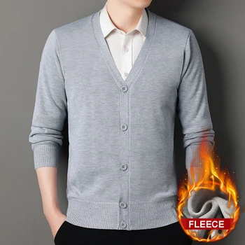 Mens Autumn Clothes Fleece Cardigan Jacket Knitted Sweater Outwear V-neck Fashion Cardigans Warm Men's Top 3 Mens Autumn Clothes Fleece Cardigan Jacket Knitted Sweater Outwear V-neck Fashion Cardigans Warm Men's Top 3