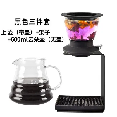 Japanese style water tower teapot, heat-resistant glass teapot, tea brewing teapot, large capacity thickened fruit tea cold extr