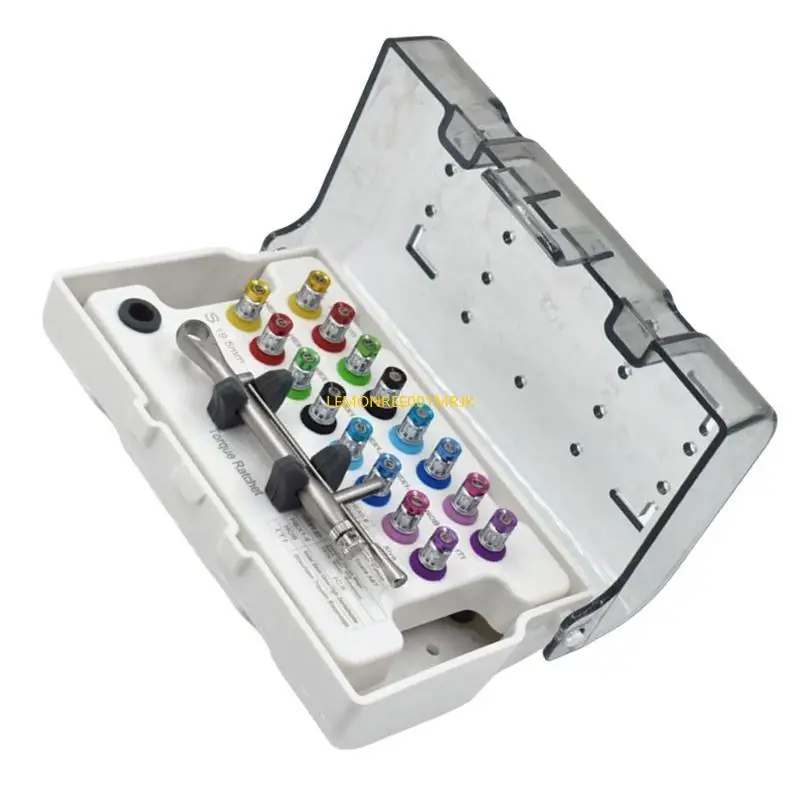 

M4YA Universals Implant Screw Repair Tool Kits Screwdrivers Colorful Prosthetic Kits Torque Wrench 16 Pcs Screwdriver