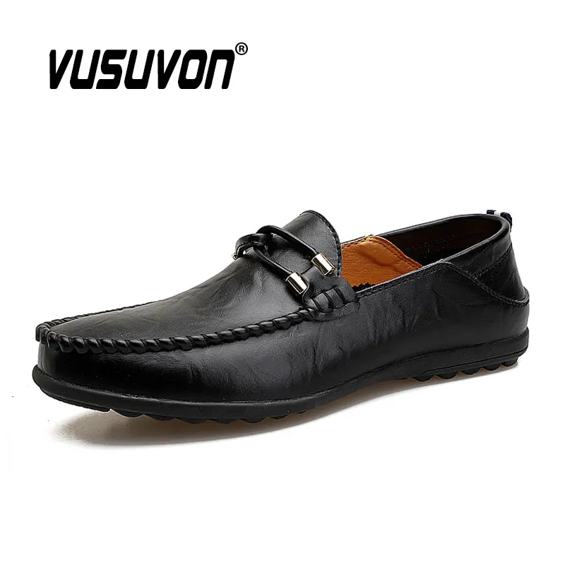 

2025 модные мужские лоферы из натуральной кожи, размер 38-46, дышащая черная обувь, мягкие уличные повседневные летние сабо для мальчиков, модельные туфли на плоской подошве