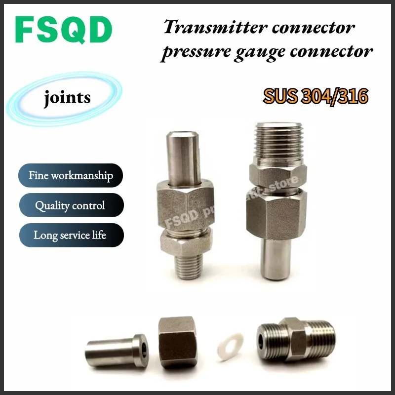 Joints M20*1.5 1/2 1/4NPT Pressure gauge welded head 304/316 stainless steel pressure switch Transmitter connector