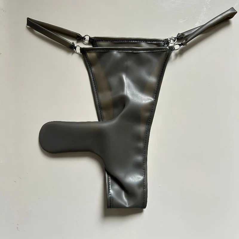 Plus size masculino látex nadar briefs sexy gloss deslizamento gay longo pênis bulge grande bolsa roupa interior fetiche sólido macio brilhante tronco calcinha