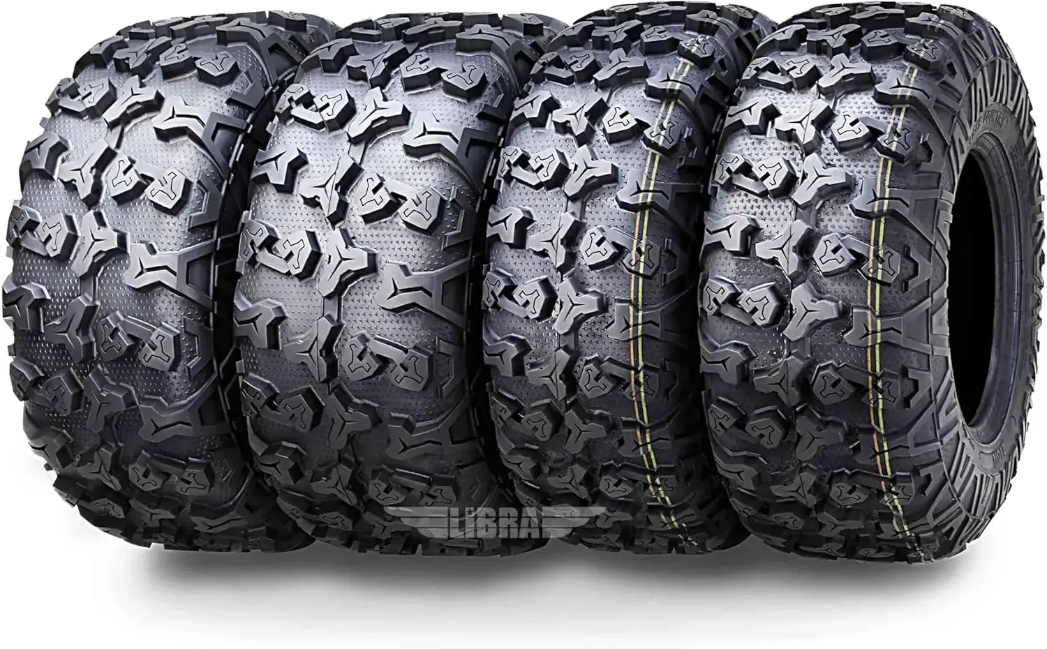 Set 4 HD 8PR UTV ATV Tires 27x9-12 & 27X11-12 w/Featured Full Side Lugs/Scuff Guard