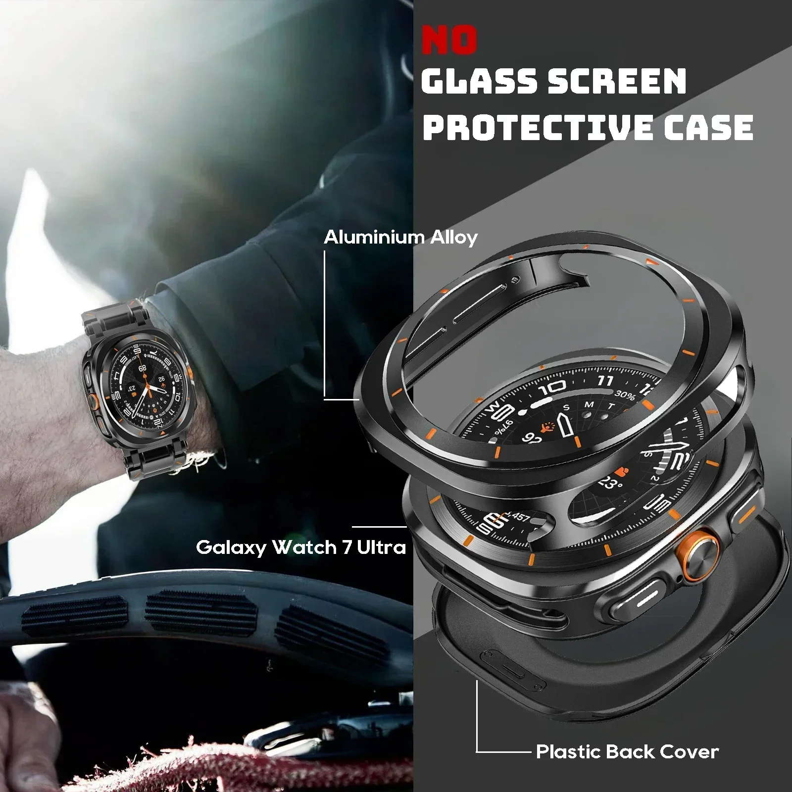 Aluminium Alloy Protective Case For Samsung Galaxy Watch Ultra 47mm Men Cover for SAMSUNG ULTRA 7 Screen Protector Accessories