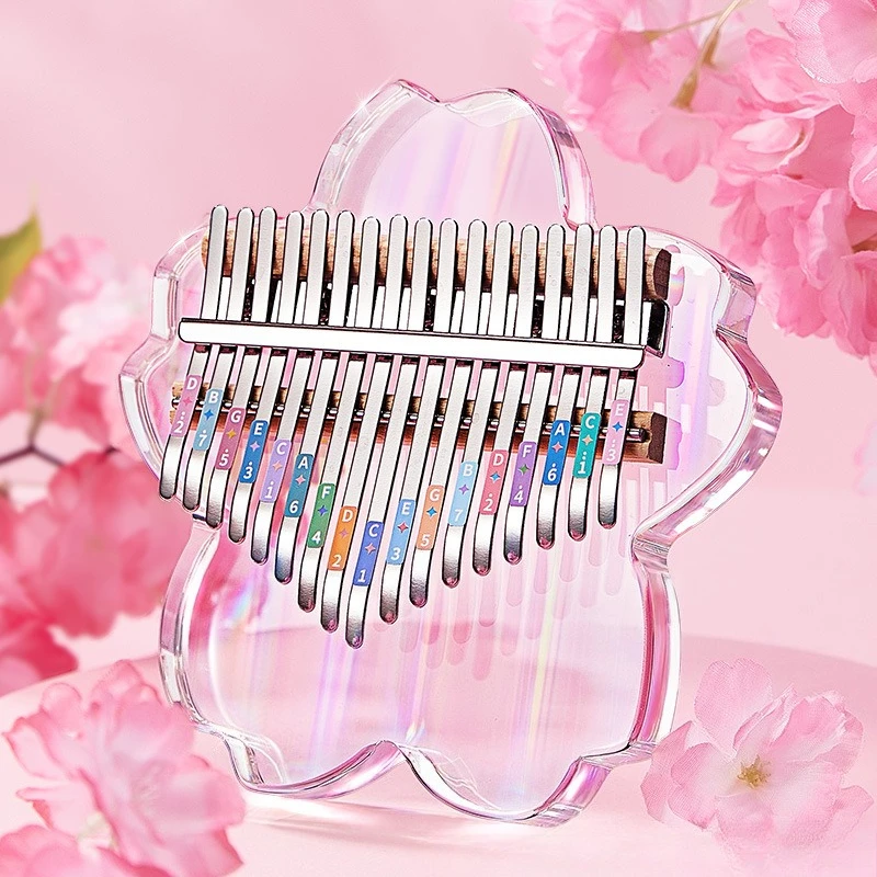 Acrylic Kalimba with Box Transparent Portable Crystal Thumb Piano Cute Beginner Girl Practice Kalimbas Musical Instruments
