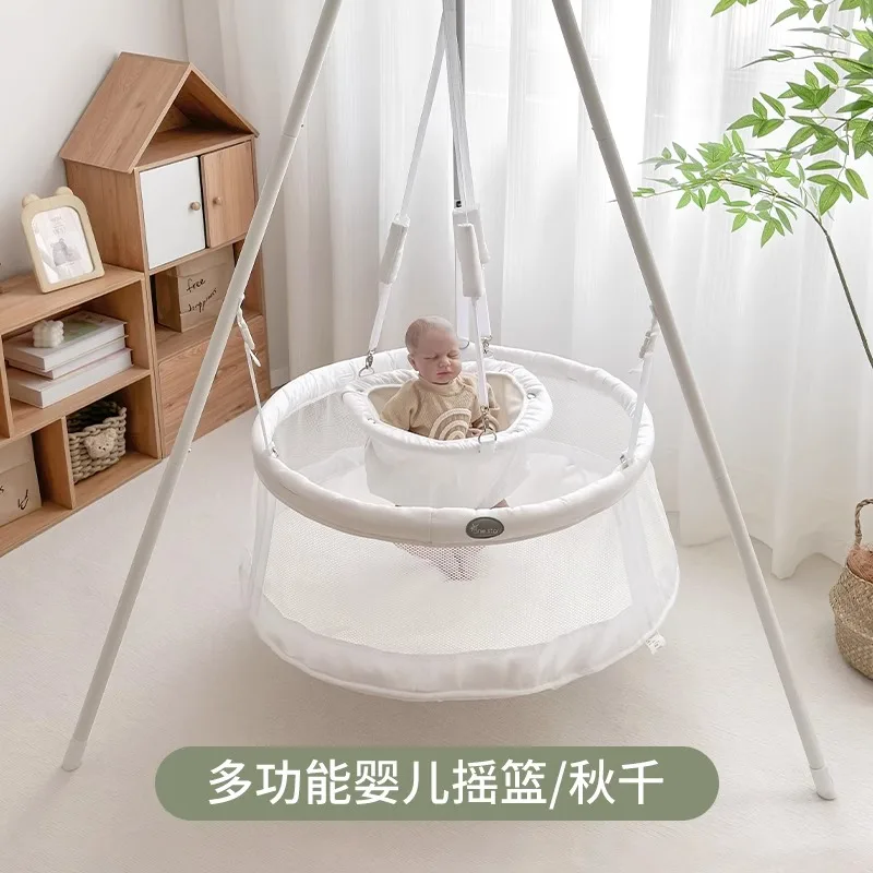 Baby Cradle Up and Down Cradle Baby Soothing Cradle Children's Swing Hammock Bracket Coax Baby Free Hands