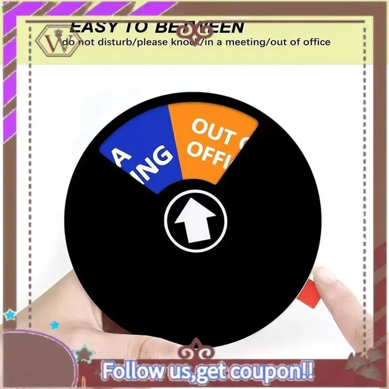ABBG-4PCS لافتة خصوصية أكريليك، لا تزعج/يرجى التدق/خارج المكتب/في لافتة اجتماع، لافتة باب المكتب (5 بوصة، أسود)