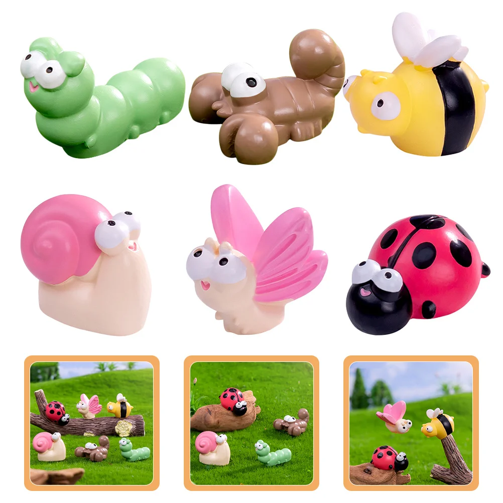 

1 set Cute Miniature Animal Figurines Resin Desktop Decor For Garden Scene Ornament Kids Room Home Office Moss Landscape