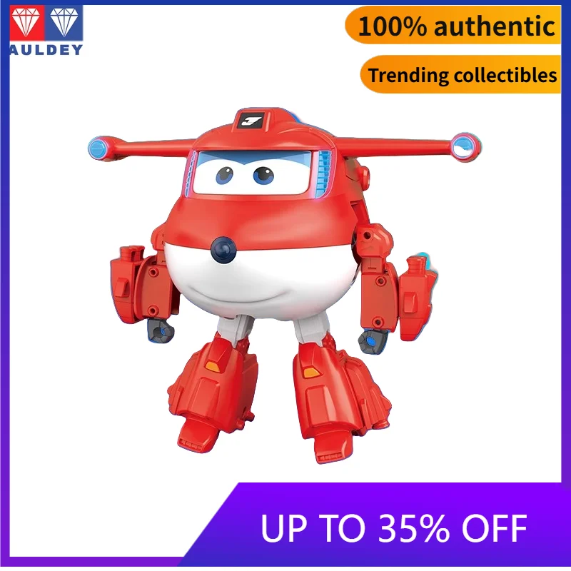 

Auldey Double Diamond Super Wings 5-Segment Animation Soundtrack Cool Lighting Jett Transforming Robot Toy-Perfect Gift for Kids
