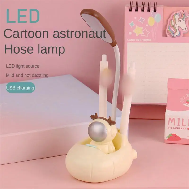 

Led Rechargeable Desk Lamp Multicolored Compact Usb Charging Multifunctional Durable Pen Holder Astronaut Night Light Table Lamp