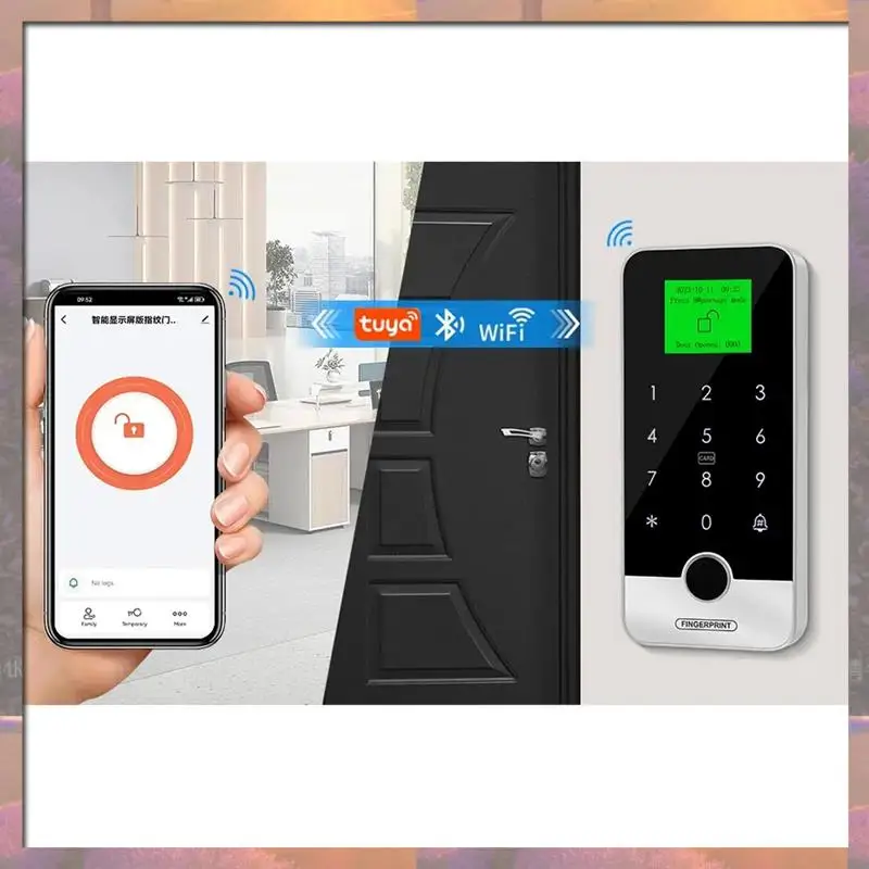 Лидер продаж, Bluetooth Tuya, клавиатура, приложение, умная клавиатура с отпечатками пальцев, сенсорная IP65, водонепроницаемая, 13,56 МГц, устройство открывания дверей (S300A)