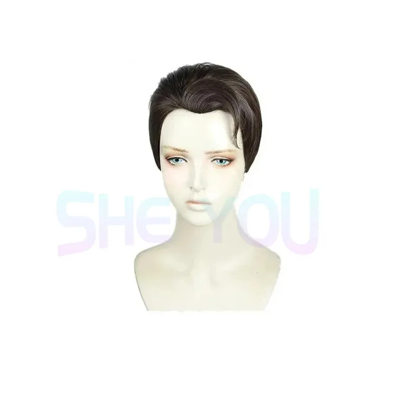 Anime Detroit Become Human Connor Styled Dark Brown Cosplay Costume + Wig Cap + Track No.