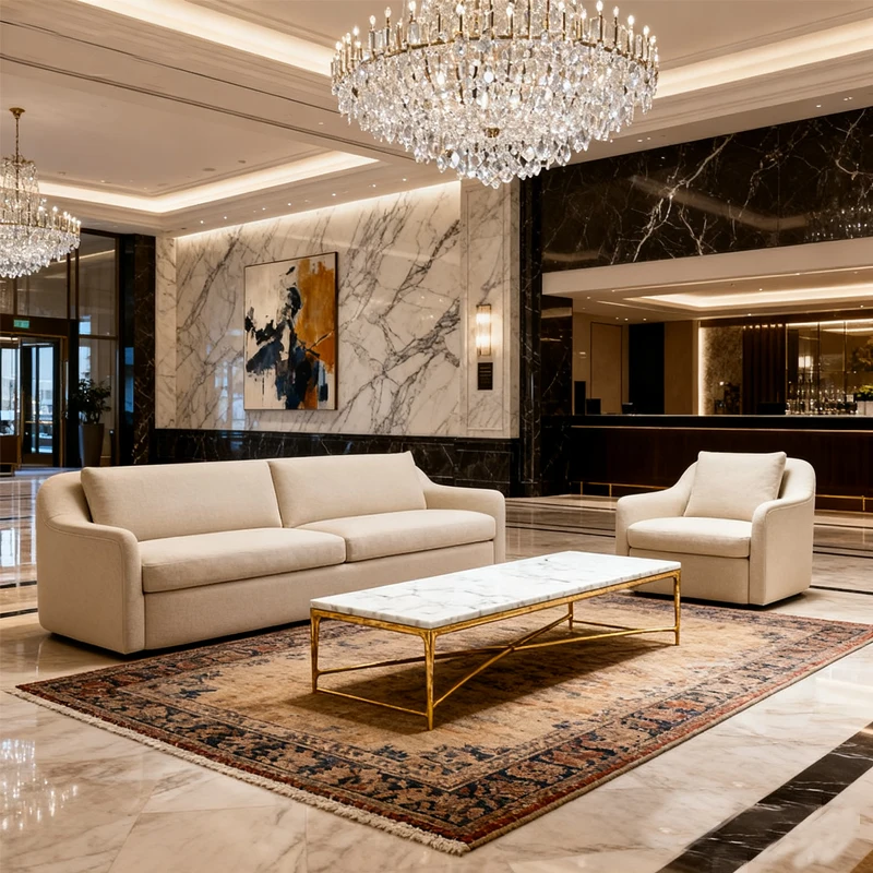 

Modern Five-Star Hotel Lobby Sofa Home Living Room Furniture Luxury Villa Living Room Sofa Bed Resort Living Room Furniture Set