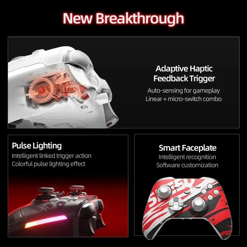 BEITONG KP70 Capacitive Joystick Gamepad for PC Steam Android iOS Switch1/2 Haptic Vibration Wireless Bluetooth Game Controller