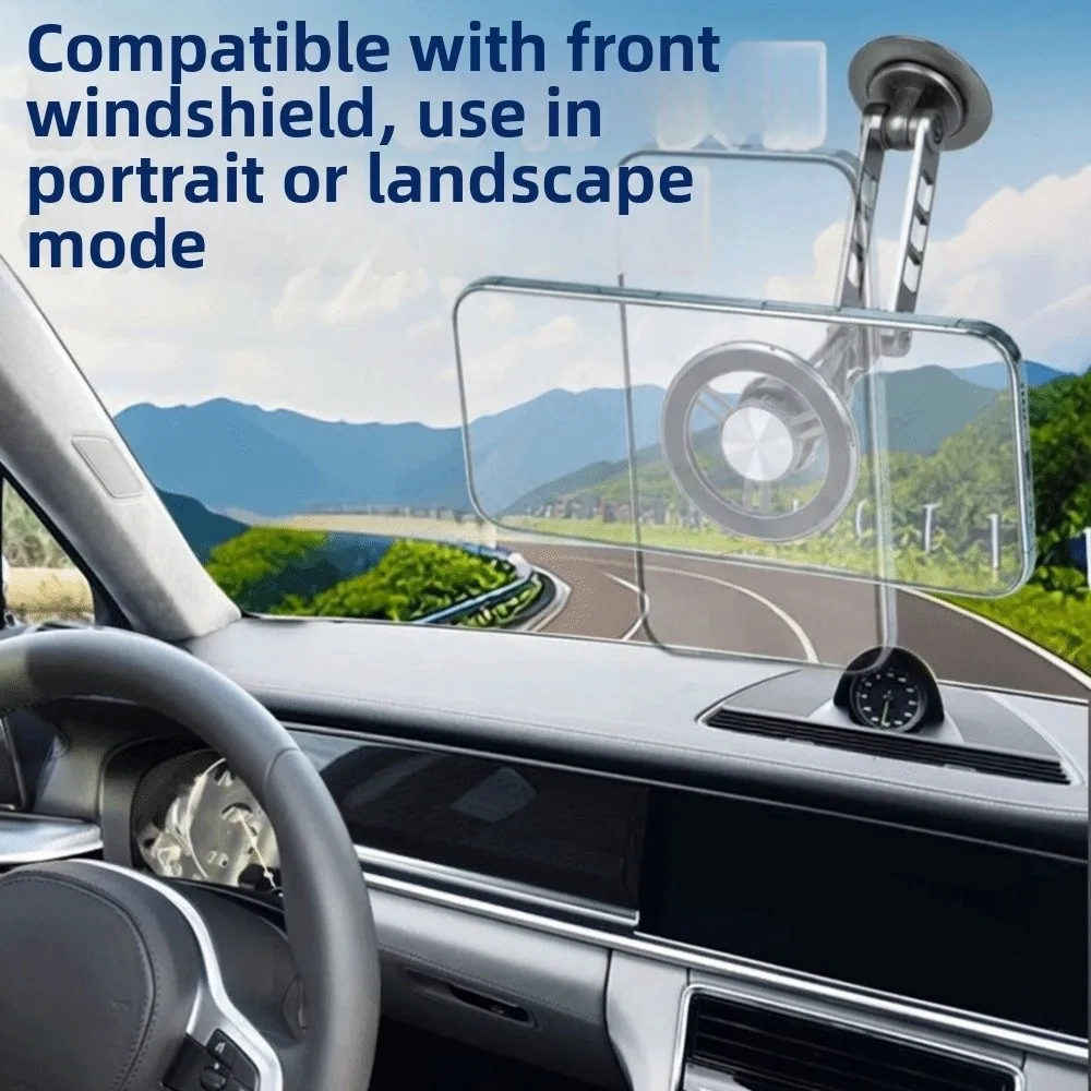 

360 ° Вращающийся магнитный автомобильный держатель для телефона, складной, антивибрационный, телескопический, самоклеящийся, для навигации