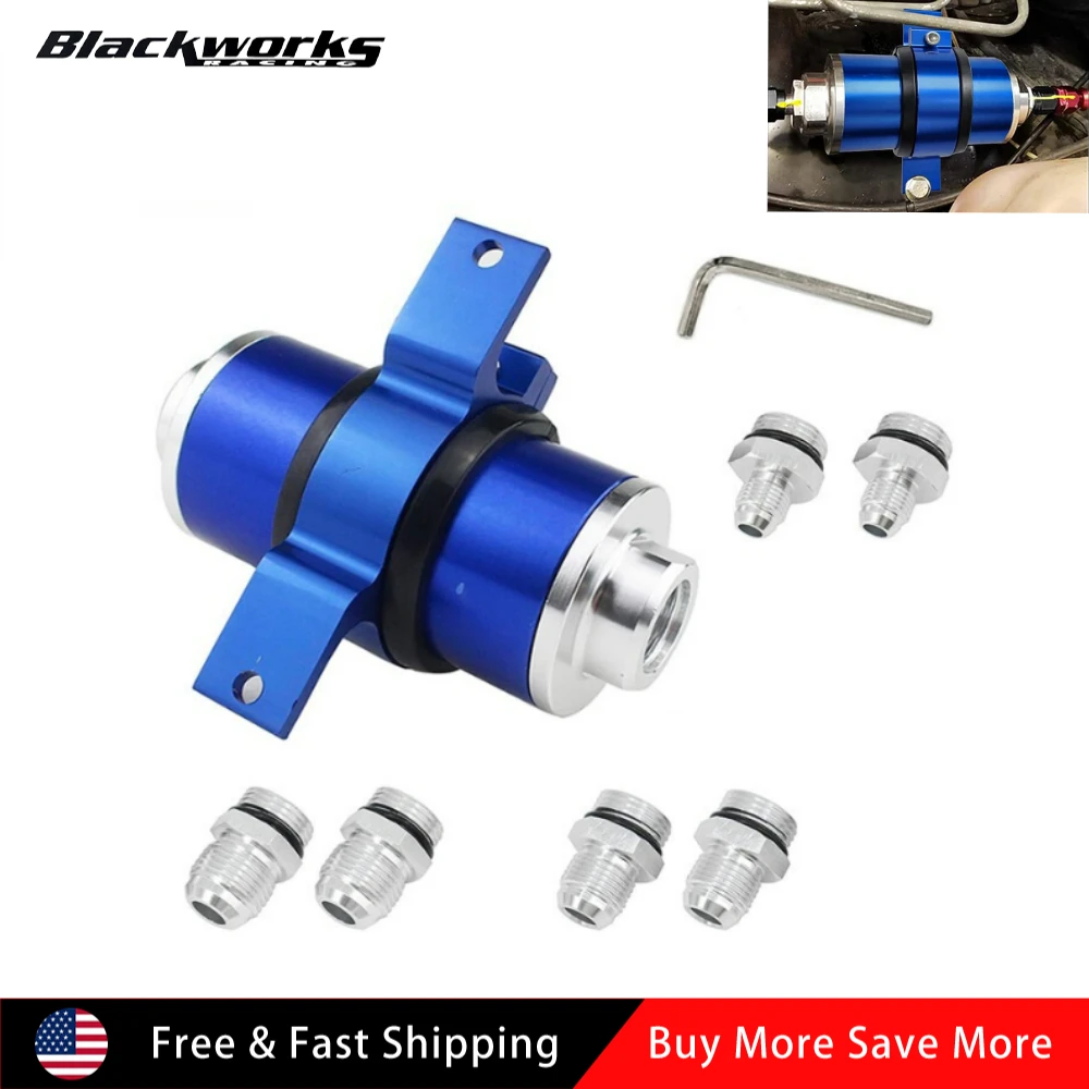 

AN6 AN8 AN10 Встроенный топливный фильтр с кронштейном, очищаемый, 30 микрон, универсальный, синий