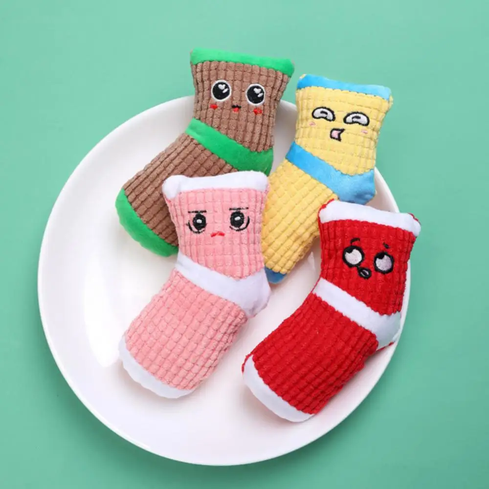 Cleaning Teeth Durable Adorable Irresistible Must-have Playful Trending Socks With Squeaker For Puppies Puppy Pet Toy Squeak