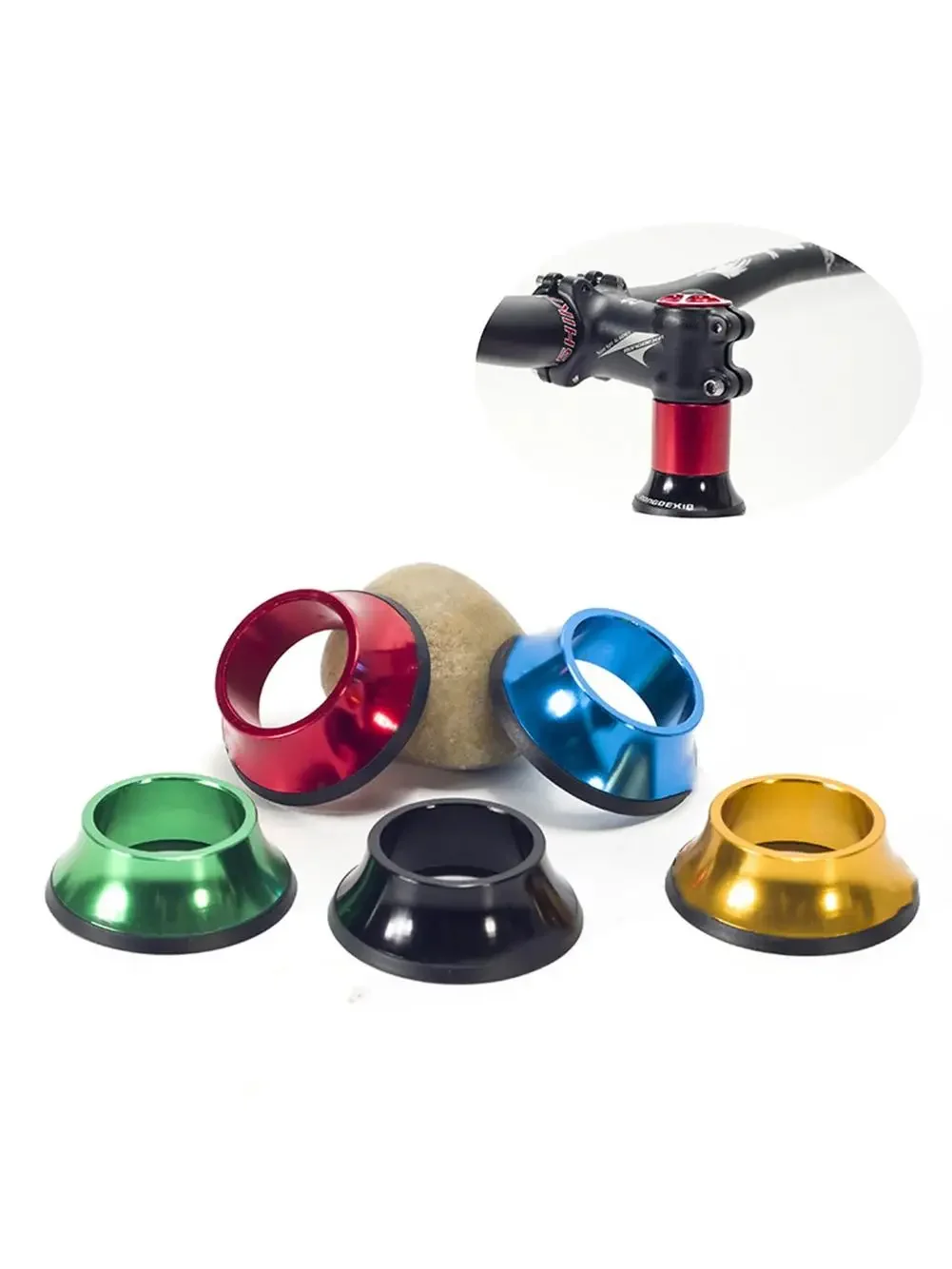 AliExpress 1-1/8'' Adjustment Aluminum Alloy Bike Bicycle Fork Washer Stem Headset Conical Spacers Raise Handlebar Ring Cycling Parts