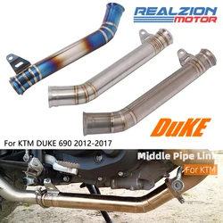 RZ For KTM Duke 690 2012-2017 Motorcycle Exhaust Mid Link Pipe Slip-on Connect Pipe Decat Escape Moto DUKE690 Accessories